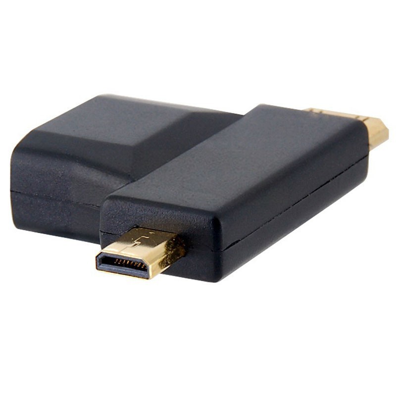 CONVERSOR CABLE HDMI 2 EN 1 HDMI A MICRO HDMI Y MINI HDMI adaptador Micro HDMI macho Mini HDMI macho hembra HDMI HD 1440p 1080p 1080i 720p 480p tablet TV 